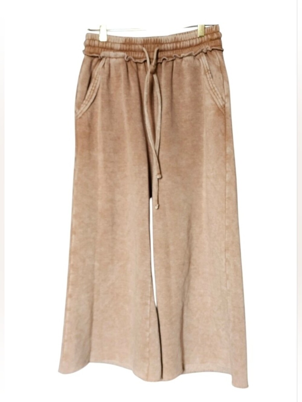 Zenana Outfitters Neutral Wide-Leg Drawstring Pants - Beige